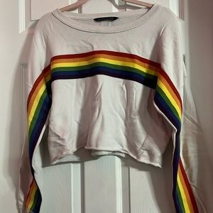 Rainbow Crop Top Sweatshirt